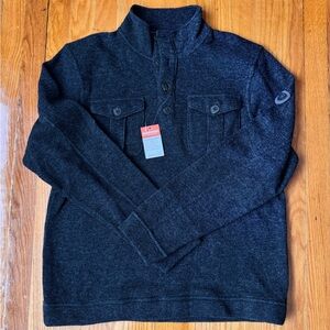 NWT Merrell Charcoal/Chocolate Wool Blend Performix Sweater